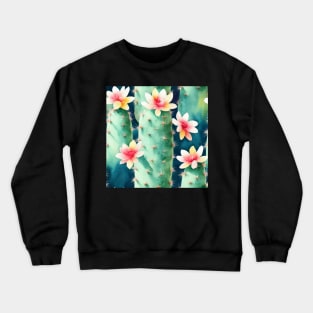 Watercolor cactus plant cactus pattern Crewneck Sweatshirt